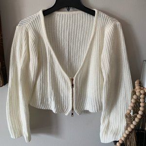 Zip up, v-neck cardigan